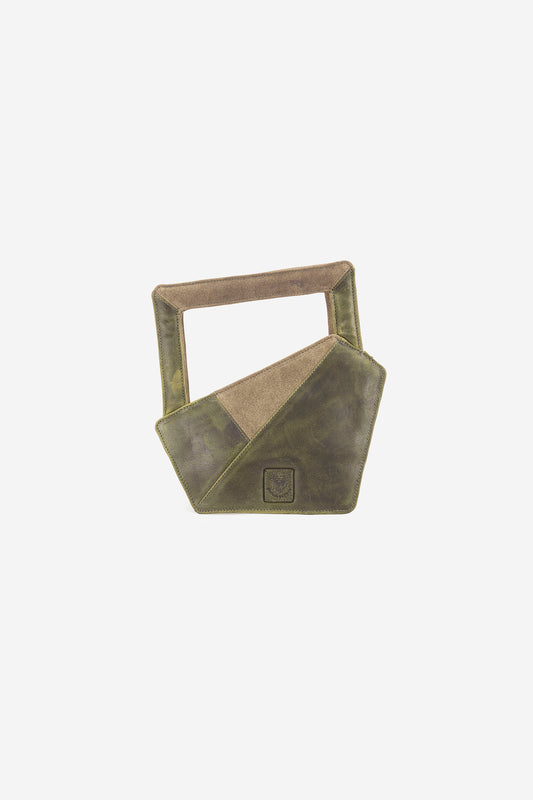 Abelardo Scarlet Olive Geometry Cut Hand Bag ABELARDO DE MODA