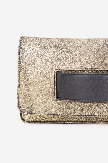 ABELARDO RHEA GOLD ENVELOP CLUTCH ABELARDO DE MODA