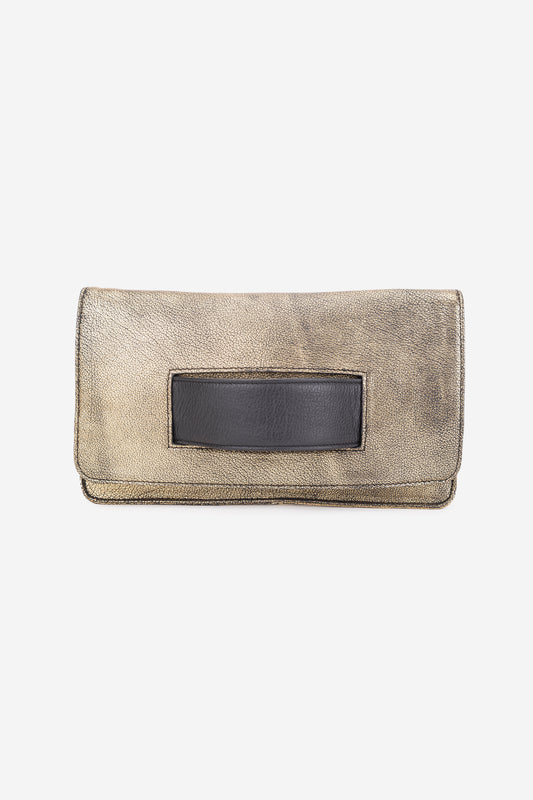 ABELARDO RHEA GOLD ENVELOP CLUTCH ABELARDO DE MODA
