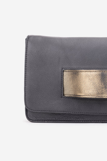ABELARDO RHEA BLACK ENVELOP CLUTCH ABELARDO DE MODA