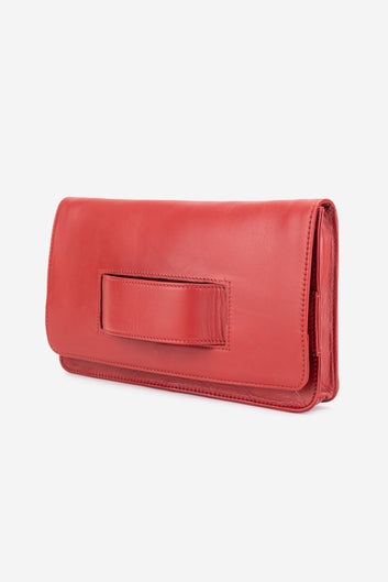 ABELARDO RHEA RED ENVELOP CLUTCH ABELARDO DE MODA