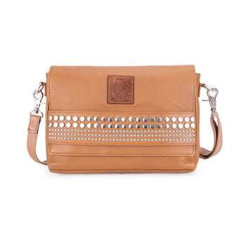 Abelardo Elle Tan Studded Sling Bag ABELARDO DE MODA