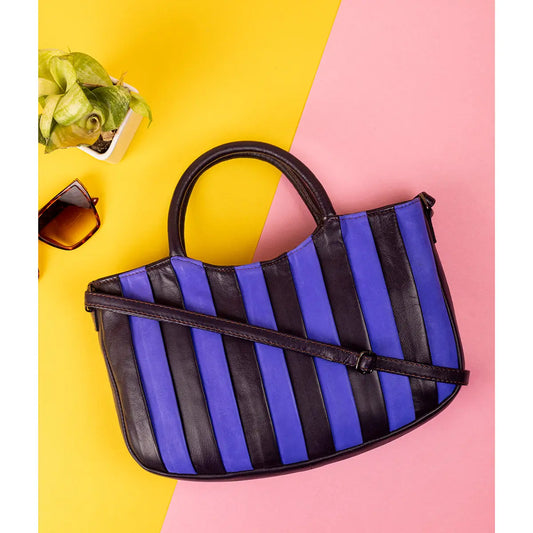 Abelardo Tropez Black/Violet Top Handle Bag ABELARDO DE MODA