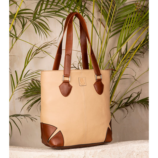Abelardo Anchor Tailored Beige And Brown Tote Bag ABELARDO DE MODA