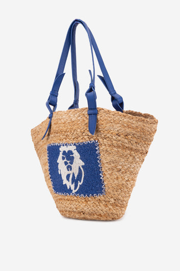 ECO-CONSCIOUS BELLA BEIGE/BLUE SHOULDER BAG ABELARDO DE MODA