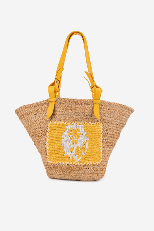 ECO-CONSCIOUS BELLA BEIGE/YELLOW SHOULDER BAG ABELARDO DE MODA