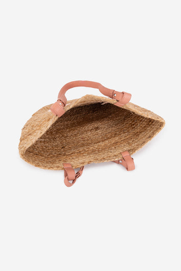 ECO-CONSCIOUS BELLA BEIGE/ROSE PINK SHOULDER BAG ABELARDO DE MODA