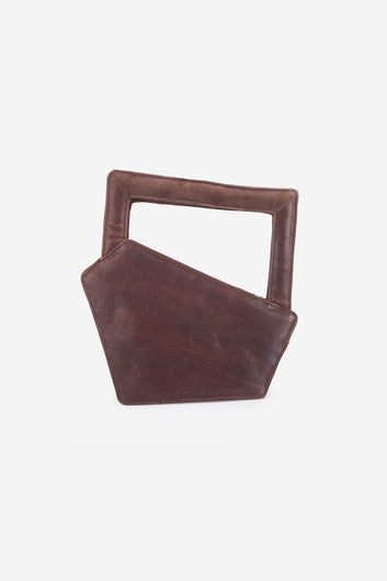 Abelardo Scarlet Brown Geometry Cut Hand Bag ABELARDO DE MODA