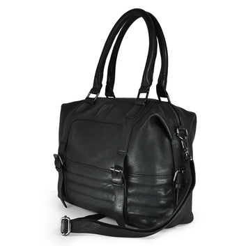 Brandy Black Leather Handbag ABELARDO DE MODA