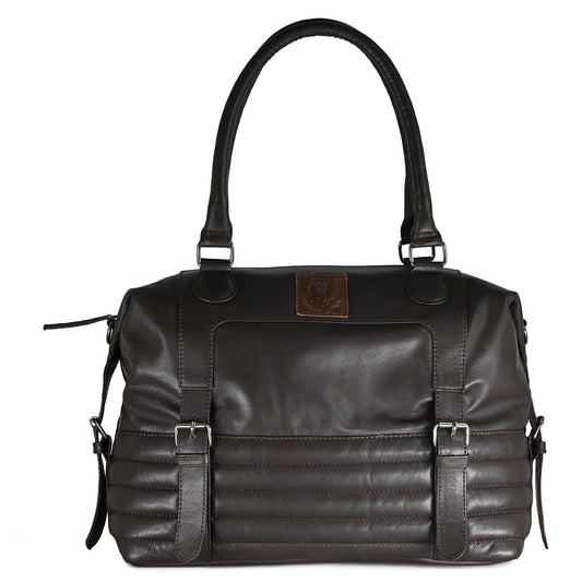 Brandy Brown Leather Handbag ABELARDO DE MODA