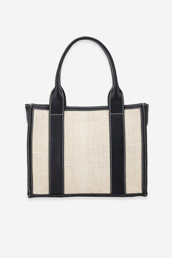 Abelardo Rae Ivory-Dark Brown Leather Handbag ABELARDO DE MODA