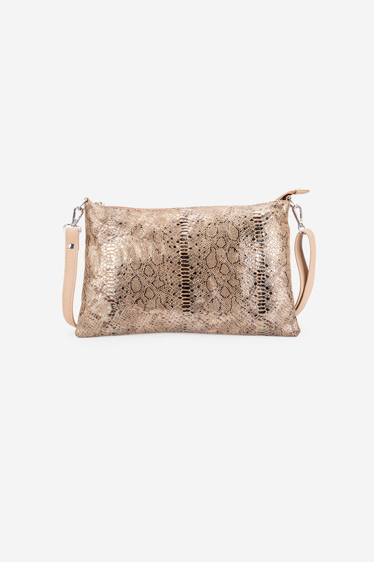 Abelardo Sharon Snake Print Shoulder Bag