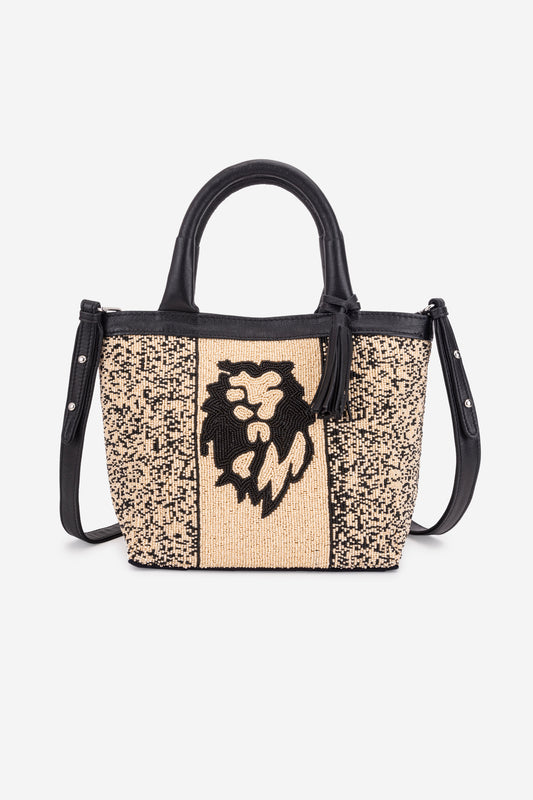 ECO-CONSCIOUS HELEN BLACK/CREAM HANDBAG