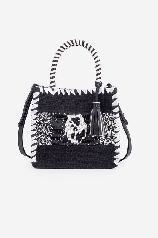 ECO-CONSCIOUS ARIES BLACK/WHITE HANDBAG