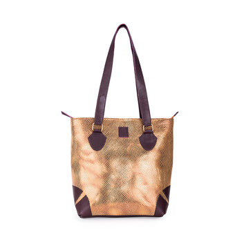 Abelardo Anchor Tailored Gold and Wine Tote Bag