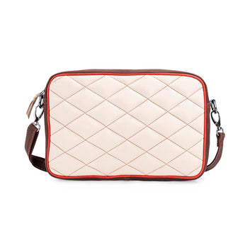 Abelardo Minimilastic Ivory Quilted Sling Bag