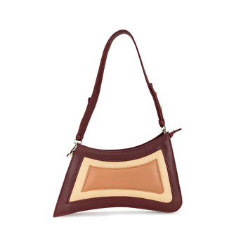 Abelardo Magma Asymmetrical Maroon Shoulder Bag