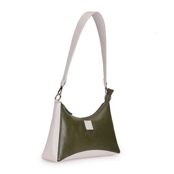 Abelardo Maria Olive/White Hobo Bag