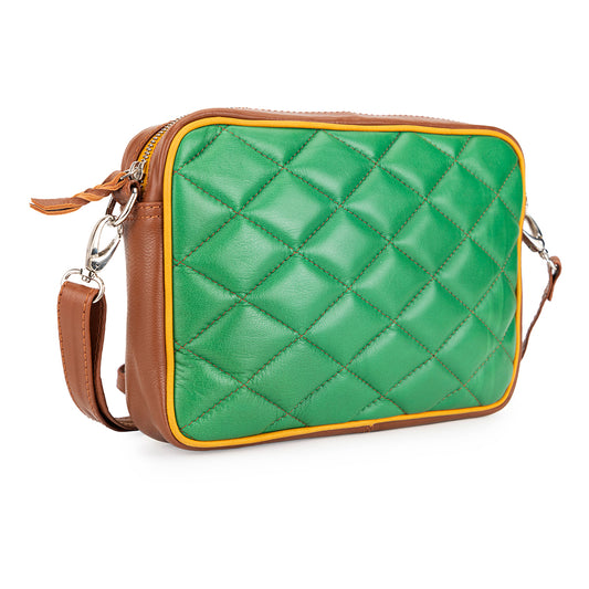 Abelardo Minimilastic Green Quilted Sling Bag