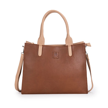 Abelardo Timeless Tan and Beige Tote Bag