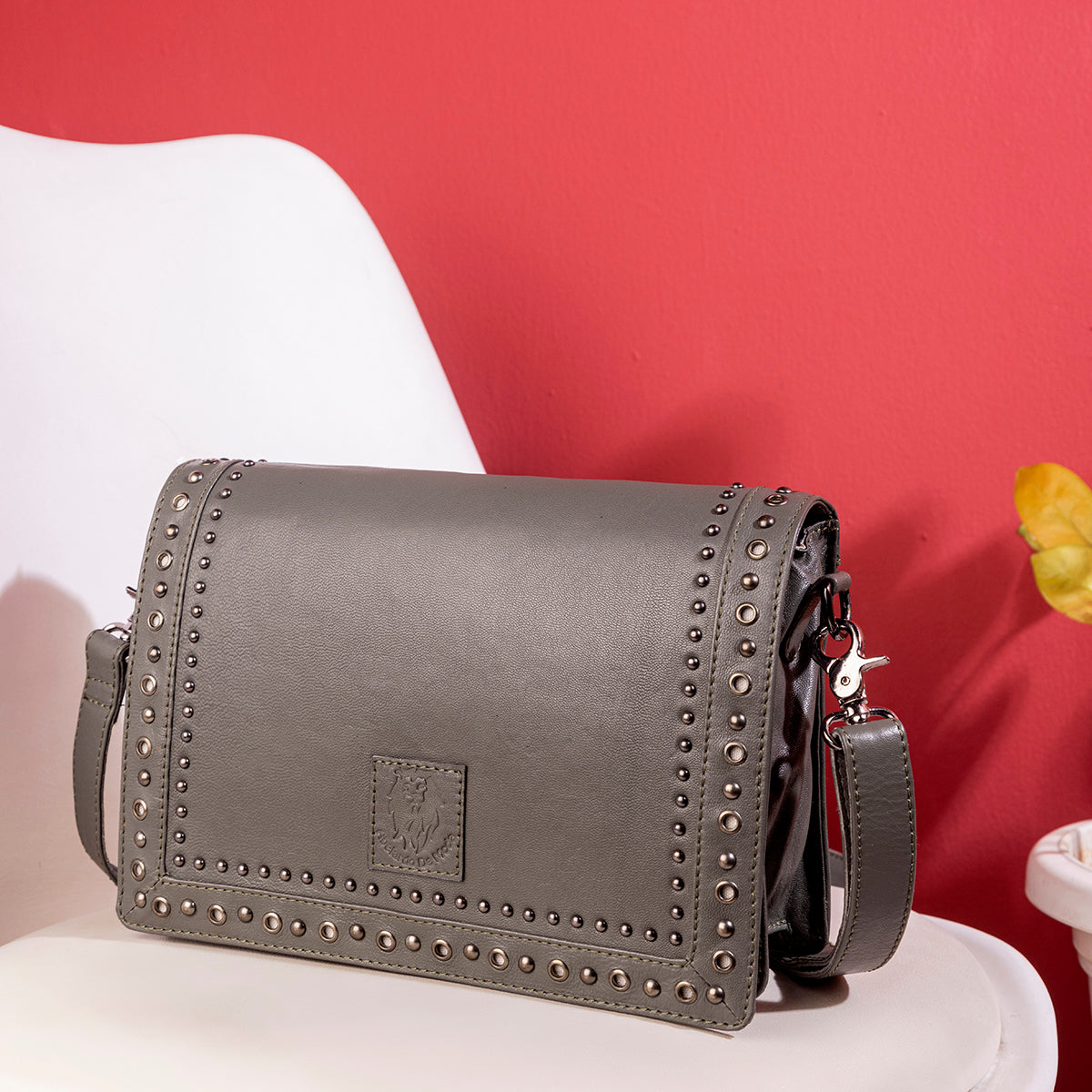 Abelardo Urban Grey Sling Bag With Detachable Strap