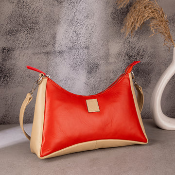 Abelardo Maria Red/Beige Hobo Bag