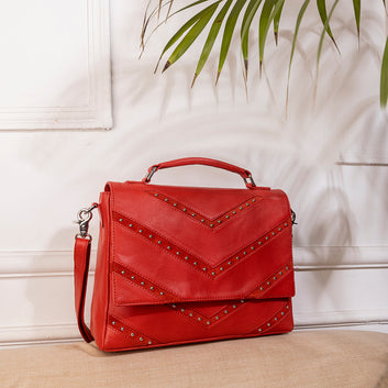 Abelardo Alexander Satchel Red Hand Bag