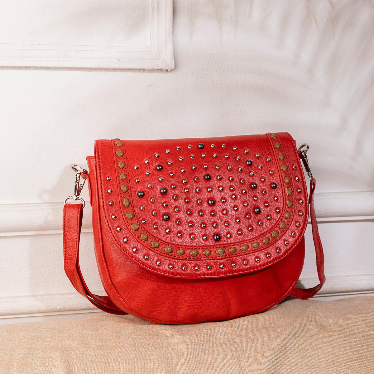 Abelardo Jewelled Red Sling Bag