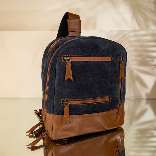 Abelardo Multi Blue/Brown Backpack Bag