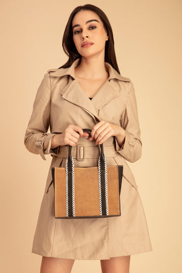 Abelardo Mary Tan & Dark Brown Tote Bag