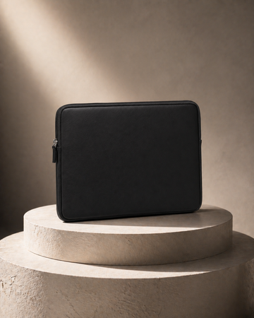 Akira Black Padded Laptop Sleeve – Premium Leather Case for MacBook & Laptops (13" & 16")