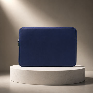 Akira Navy Padded Laptop Sleeve – Premium Leather Case for MacBook & Laptops (13" & 16")