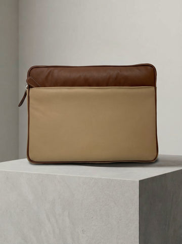 Aveline Genuine Leather Padded Laptop Sleeve – Premium Leather Case for MacBook & Laptops (14" to 16")