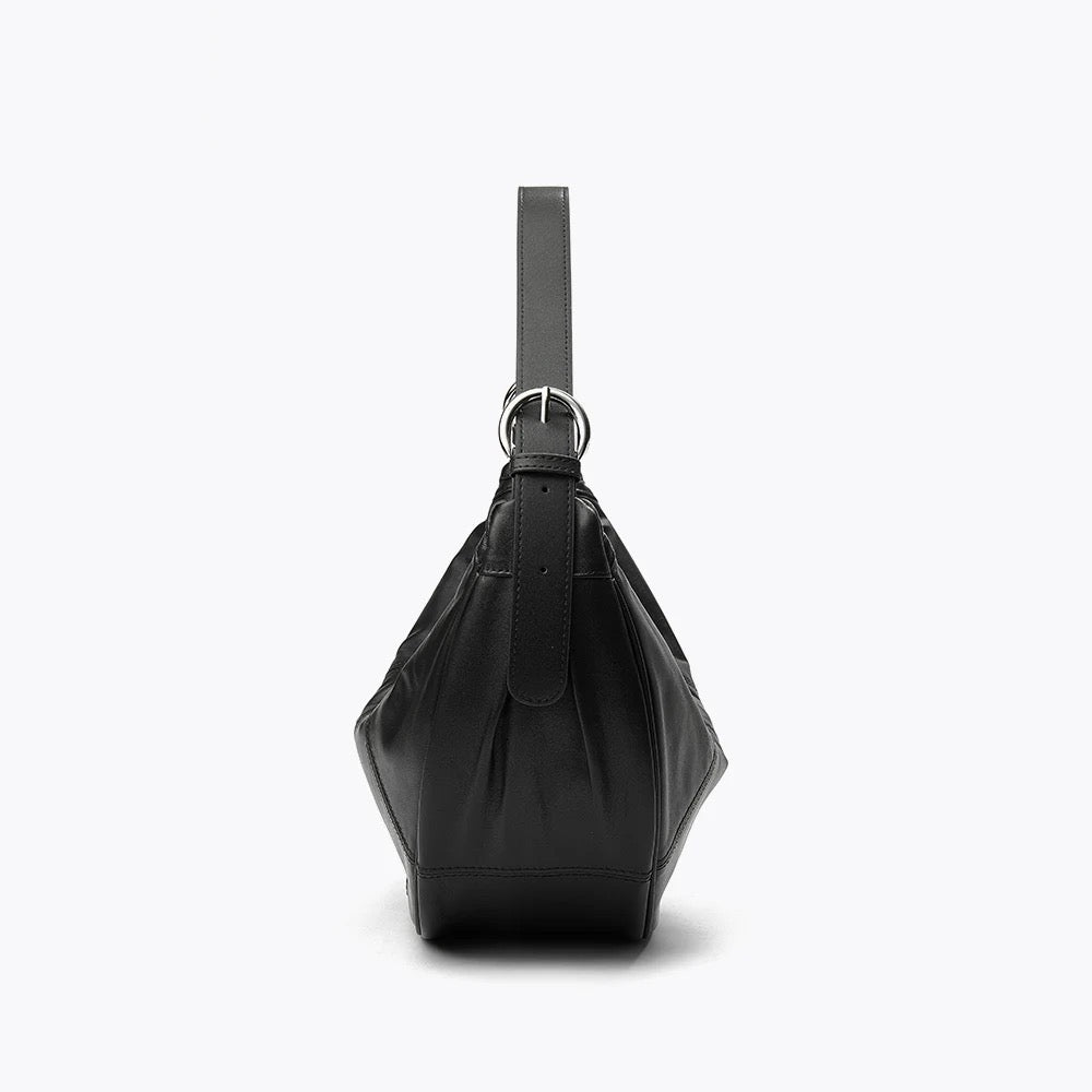 Ambre Black Leather Shoulder Bag ABELARDO DE MODA