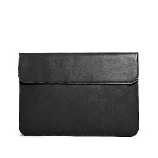 OCEAN BLACK LEATHER LAPTOP SLEEVE(16