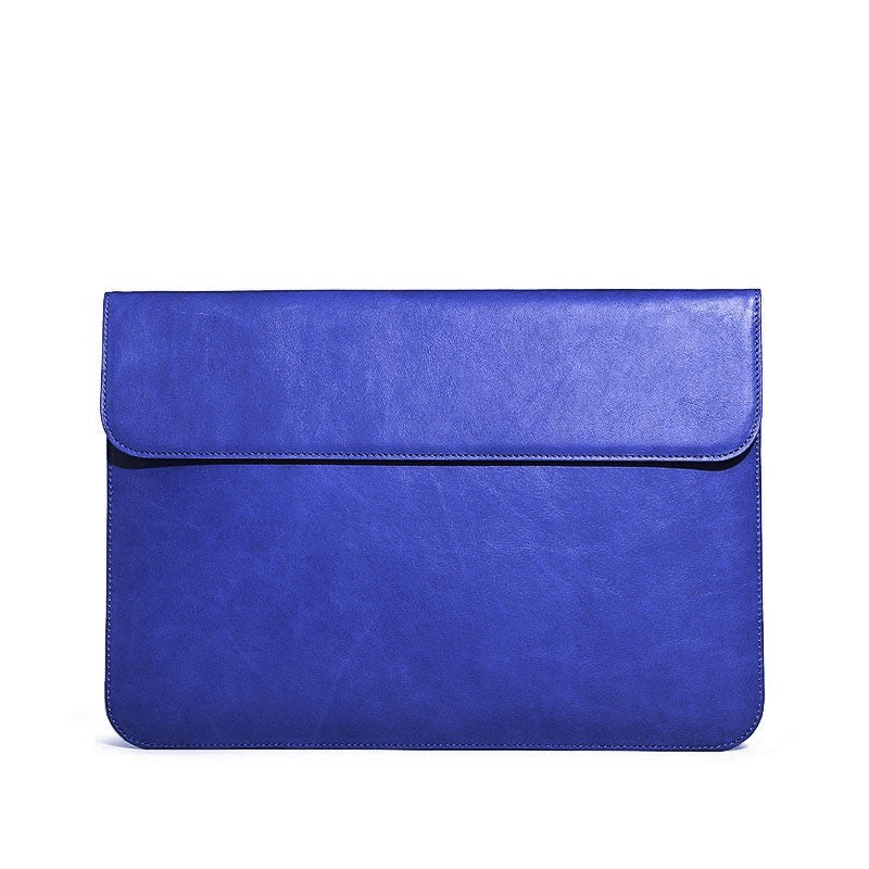 OCEAN BLUE LEATHER LAPTOP SLEEVE(16") ABELARDO DE MODA