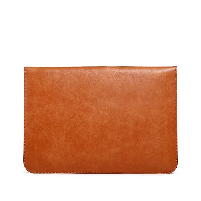 OCEAN TAN LEATHER LAPTOP SLEEVE(14") ABELARDO DE MODA