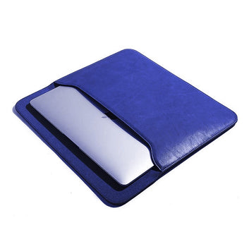 OCEAN BLUE LEATHER LAPTOP SLEEVE(16