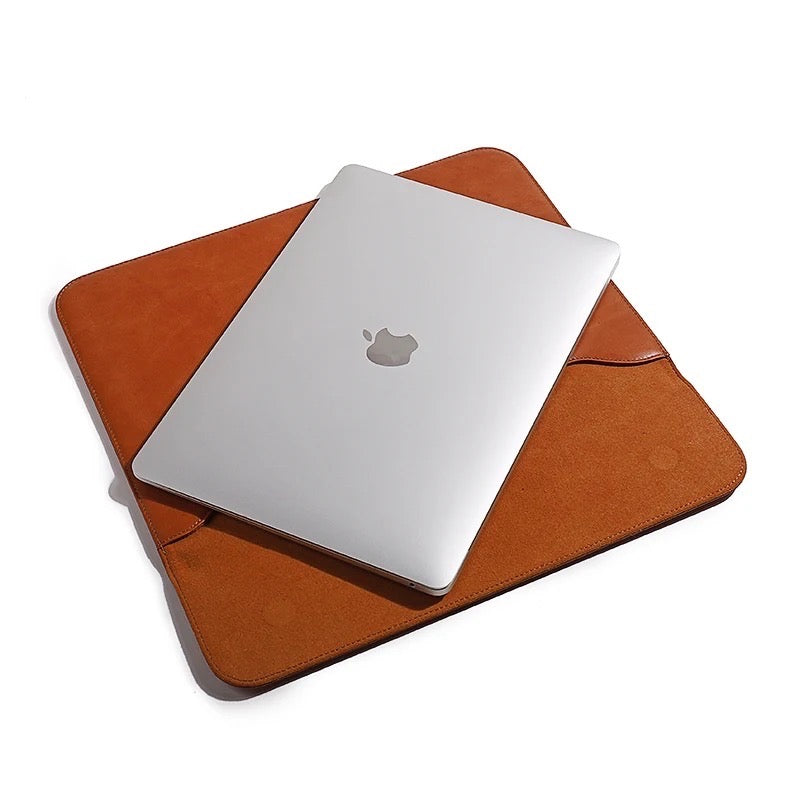 OCEAN TAN LEATHER LAPTOP SLEEVE(14") ABELARDO DE MODA