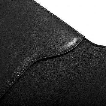 OCEAN BLACK LEATHER LAPTOP SLEEVE(16