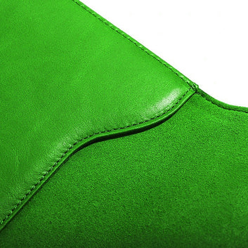 OCEAN GREEN LEATHER LAPTOP SLEEVE(16