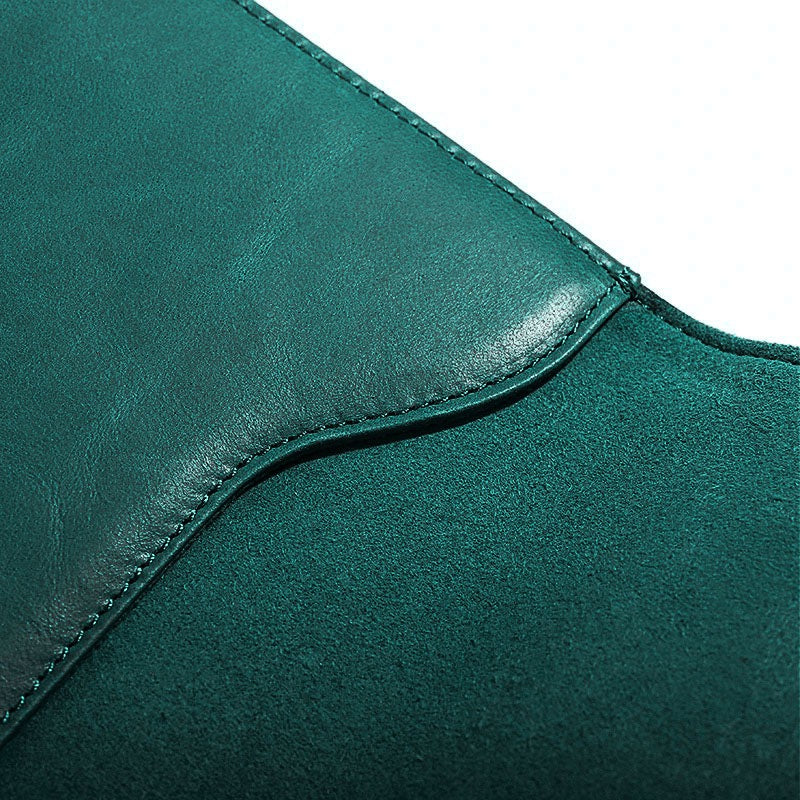 OCEAN TEAL LEATHER LAPTOP SLEEVE(16") ABELARDO DE MODA