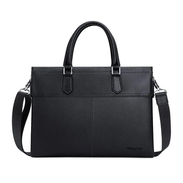 Primo Black Genuine Leather Laptop Sleeve – Handcrafted in India for MacBook & 14–16″ Laptops