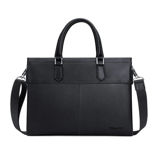 Primo Black Genuine Leather Laptop Sleeve – Handcrafted in India for MacBook & 14–16″ Laptops