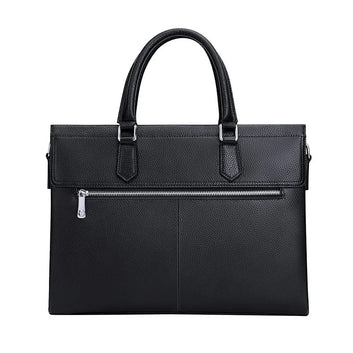 Primo Black Genuine Leather Laptop Sleeve – Handcrafted in India for MacBook & 14–16″ Laptops