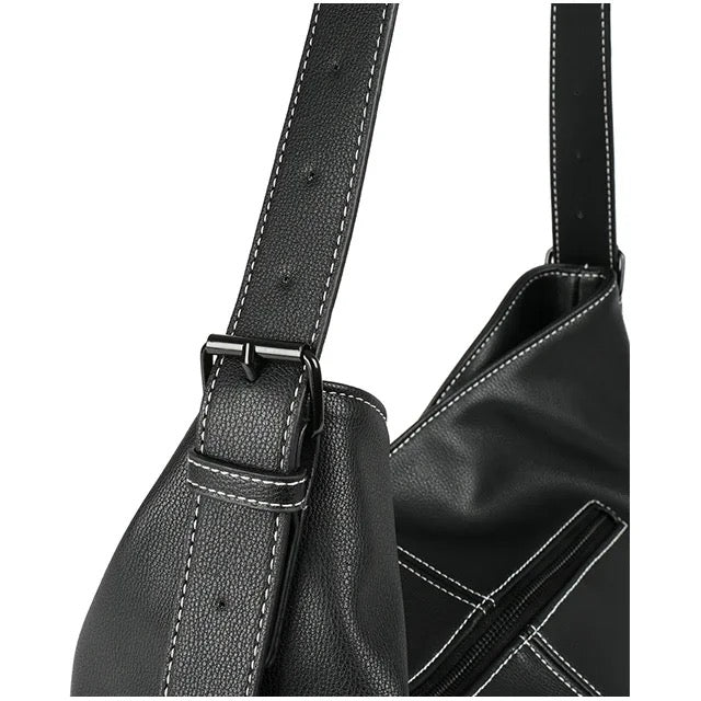 Ramona Black Leather Tote Bag ABELARDO DE MODA