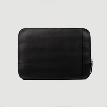 HABIKI BLACK LEATHER LAPTOP SLEEVE (BLACK 14") ABELARDO DE MODA