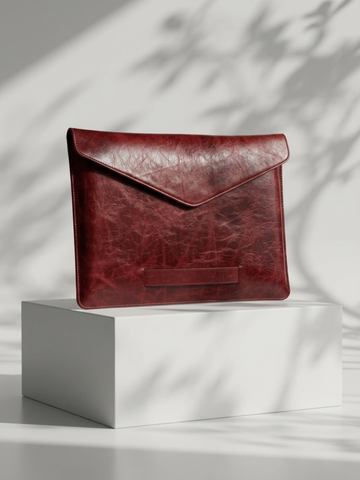 Vittorio Heritage Genuine Leather Laptop Sleeve for MacBook & Laptops – Vintage Burgundy | Premium Heritage Leather Case | Abelardo De Moda