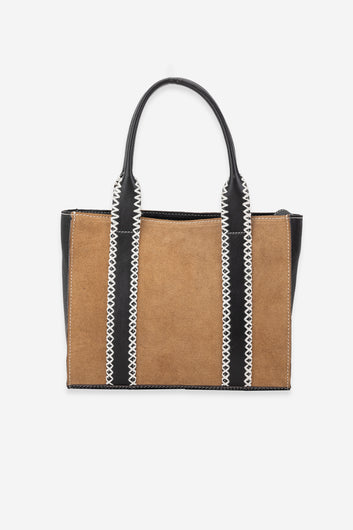 Abelardo Mary Tan & Dark Brown Tote Bag