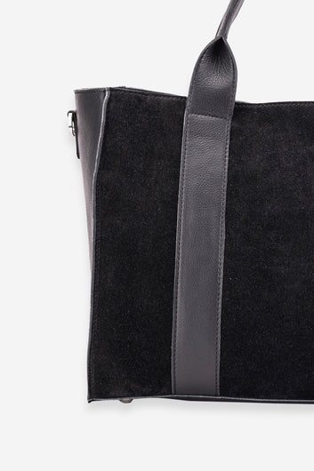 Abelardo Mud-Pie Black Leather Tote Bag